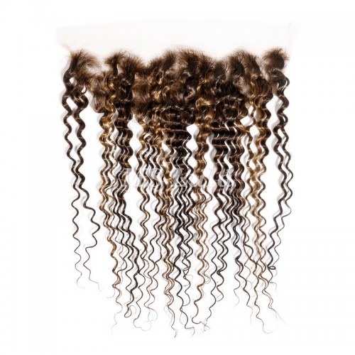 Deep Wave #4/27 Highlight Virgin Human Hair 4x4 13x4 Transparent Lace Closure/Frontal | Human Hair Wig | Lace Front